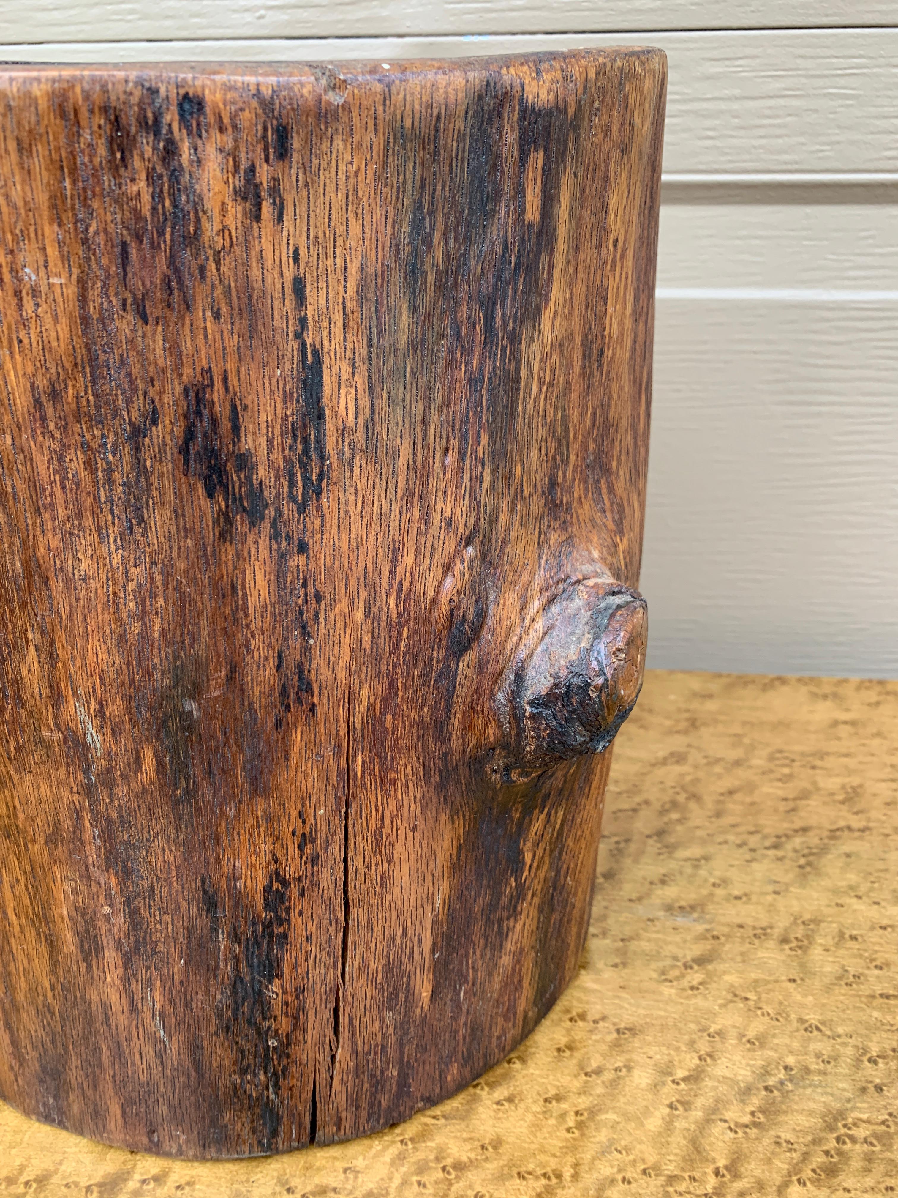 Jardinière Rustique Trompe l'Oeil Faux Bois Sculptée à la Main en vente 1