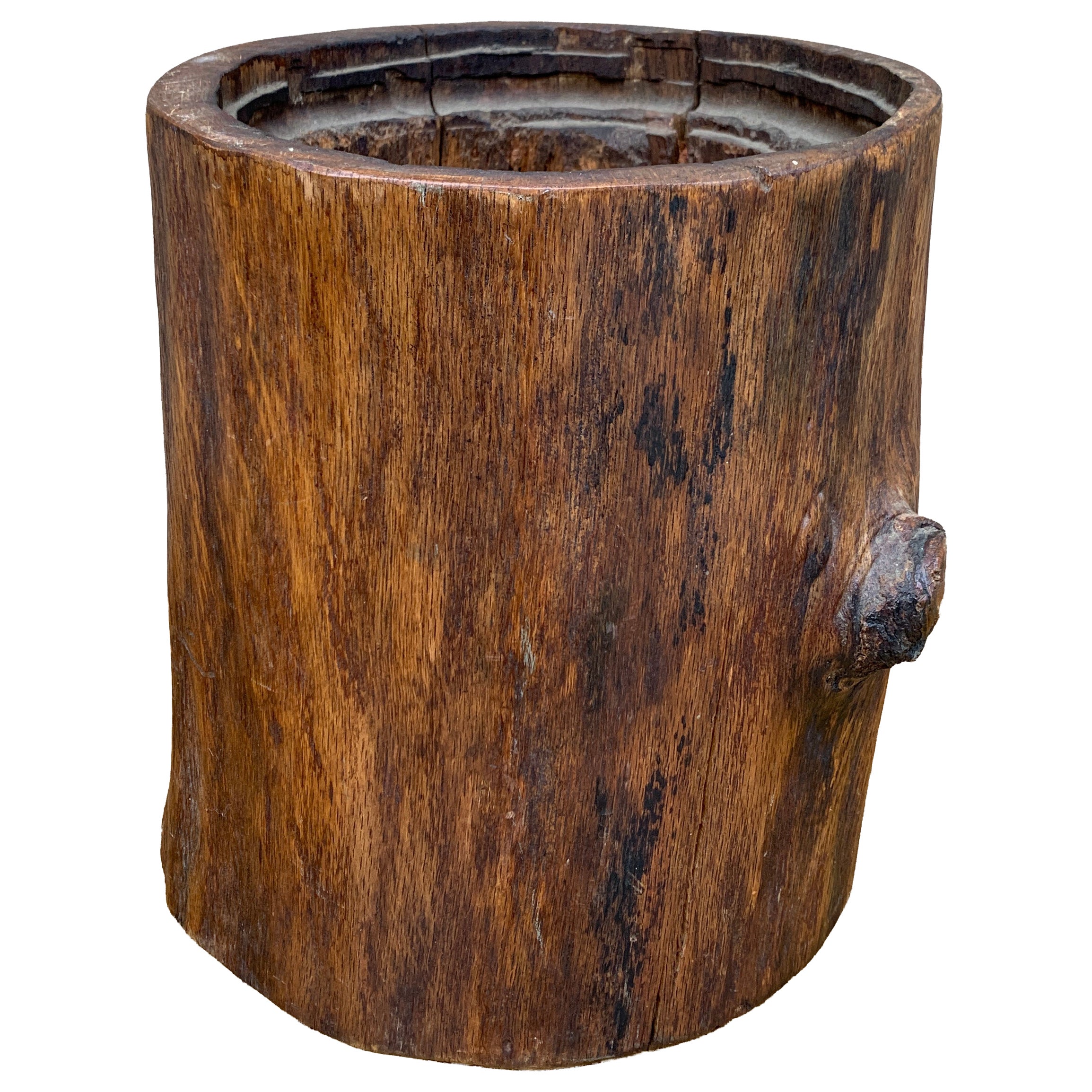 Jardinière Rustique Trompe l
Oeil Faux Bois Sculptée à la Main en vente