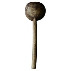 Antique Hand-Carved Rustic Wooden Spoon, circa 1900s