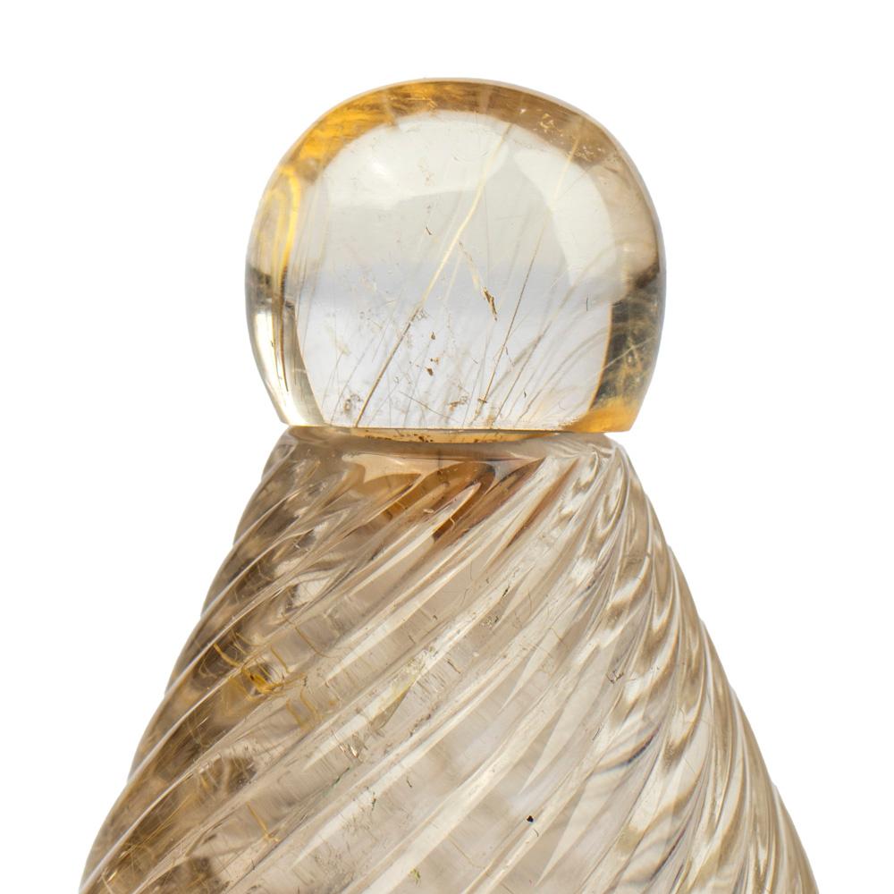 Bouteille de parfum en quartz rutile sculptée à la main par Abdul Zuber Unisexe en vente