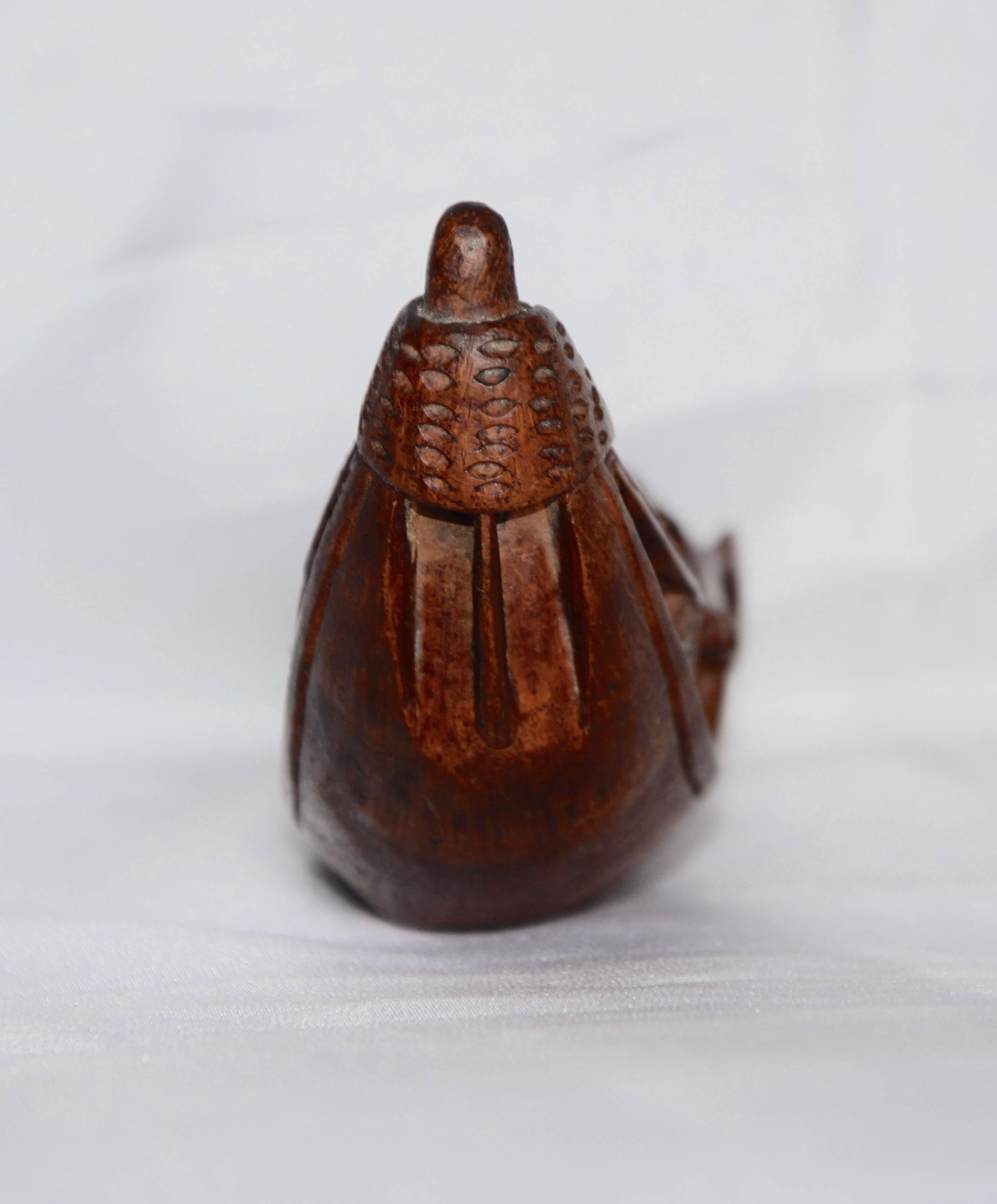 Hand-Carved Sampan Incense Burner in Teak For Sale