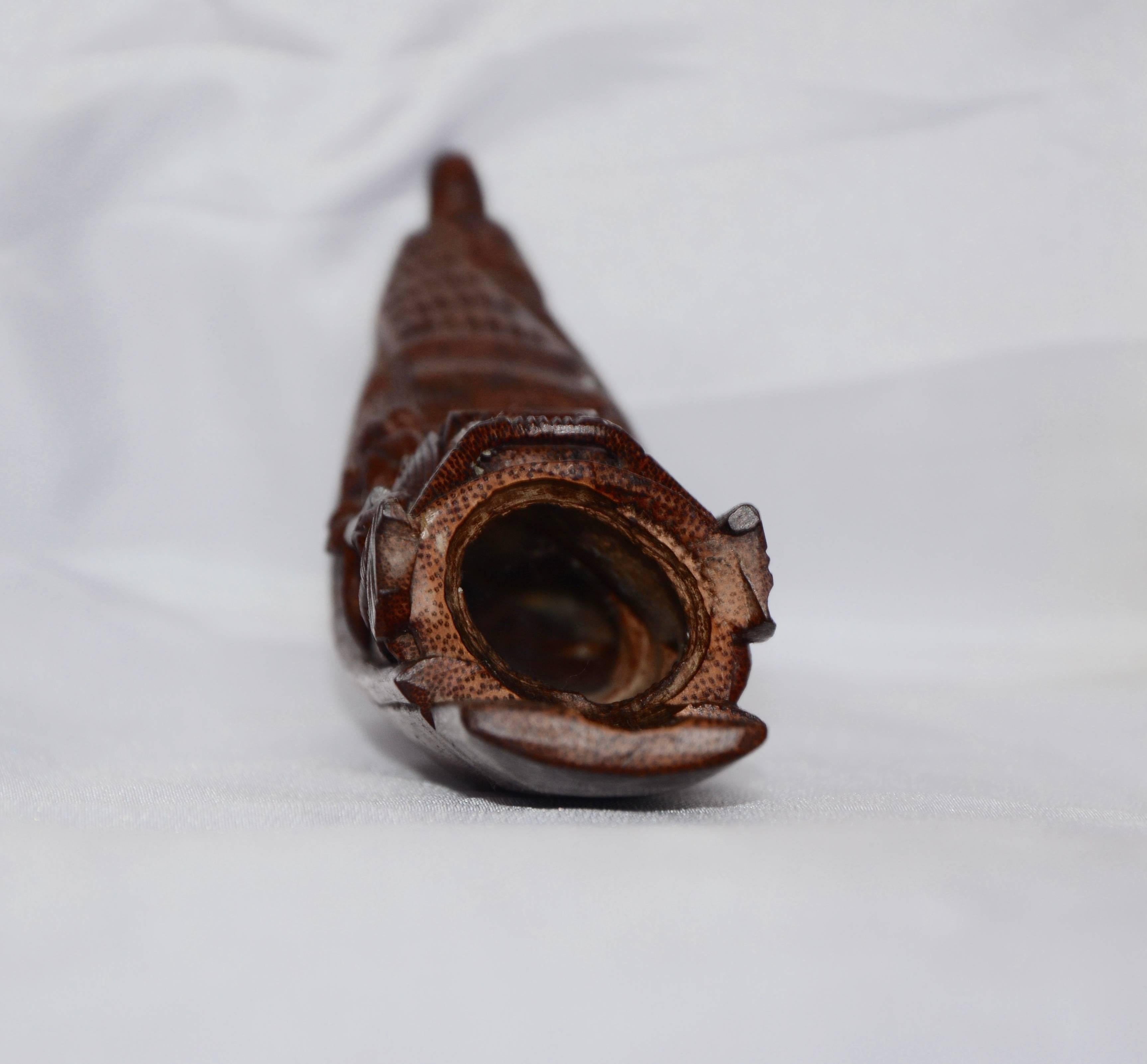 Sampan Incense Burner in Teak In Good Condition For Sale In Cookeville, TN