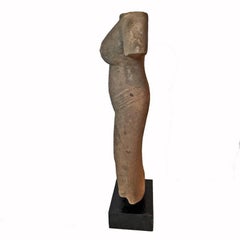 Hand-Carved Sandstone Statue, Female, Late 20th Century