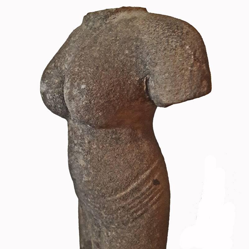 Hand-Carved Sandstone Statue, Female, Late 20th Century In Good Condition In New York, NY