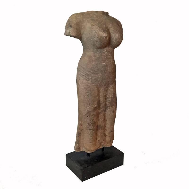 Hand-Carved Sandstone Statue, Female, Late 20th Century 1