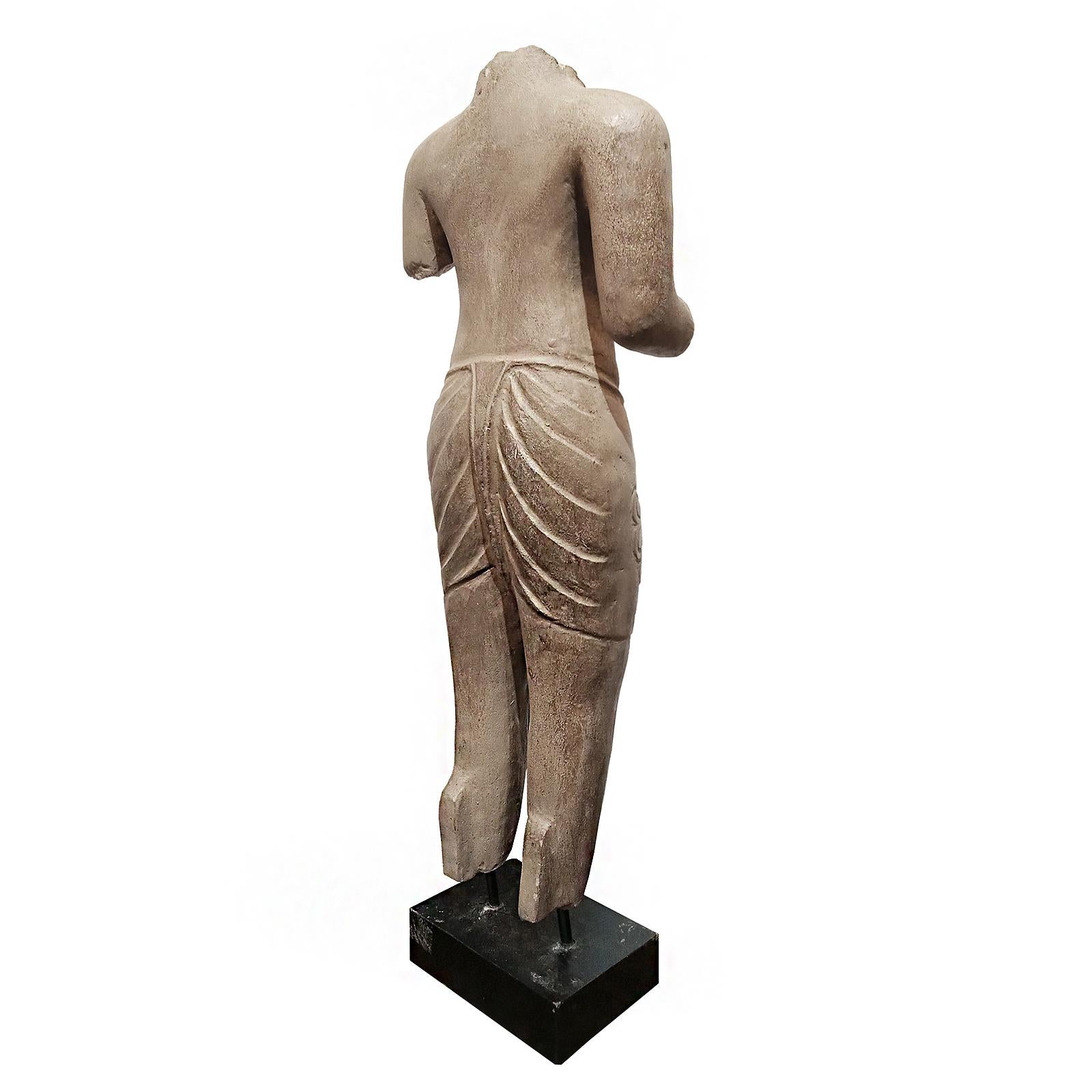 Contemporary Hand-Carved Tabletop Stone Sculpture from Thailand For Sale