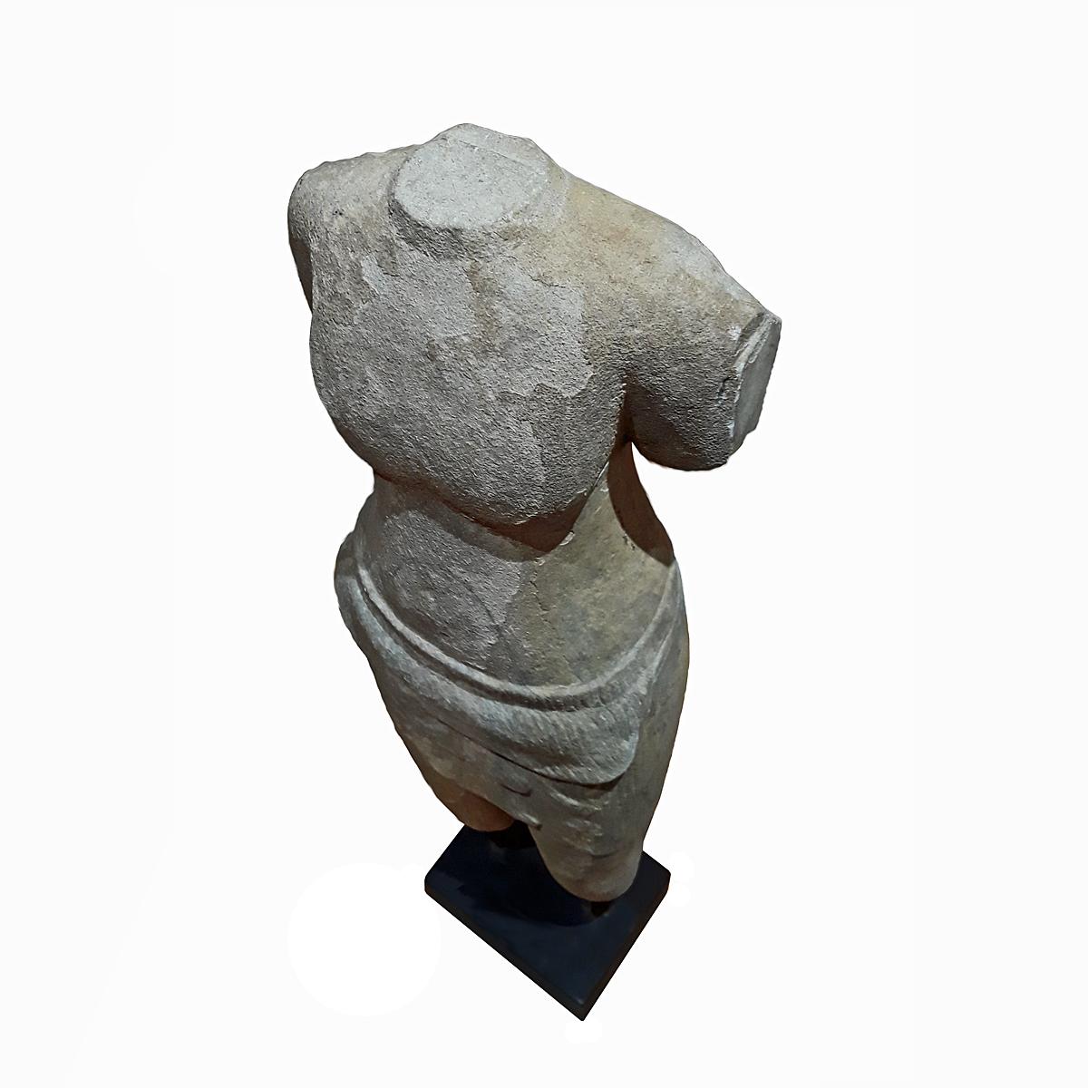 Other Hand Carved Sandstone Tabletop Sculpture of a Woman, from Thailand