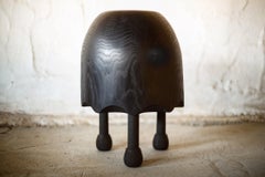 Hand Carved Scalloped 3 Leg Table