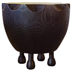 Hand Carved Scalloped 4 Leg Table