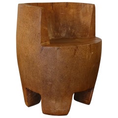 Hand Carved, Sculptural African Meditation Tree Stump Chair