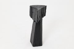 Hand-Carved, Sculptural, Hardwood, Side Table, Totem, Pedestal, by Logniture