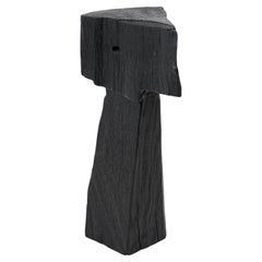 Hand-Carved, Sculptural, Hardwood, Side Table, Totem, Pedestal, by Logniture