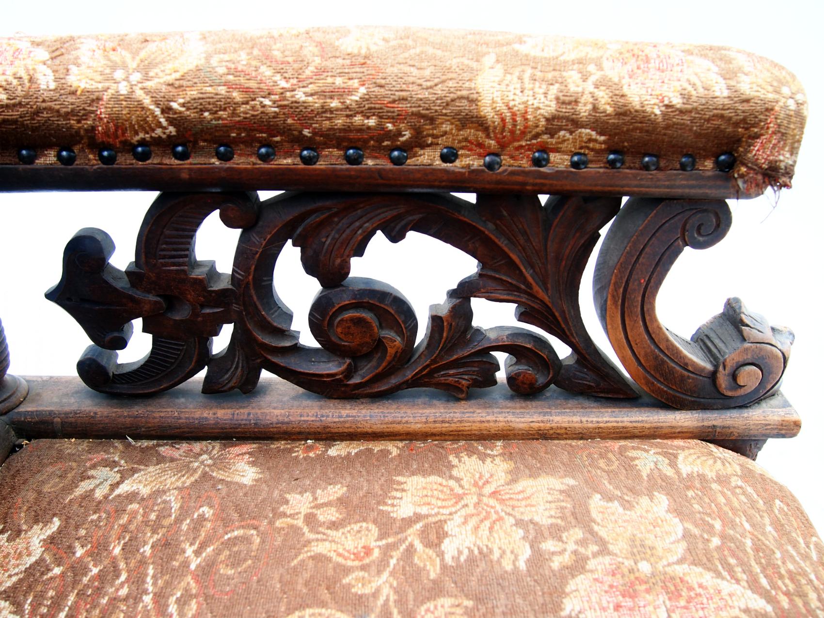 Hand Carved Seating Set, 1800s 2