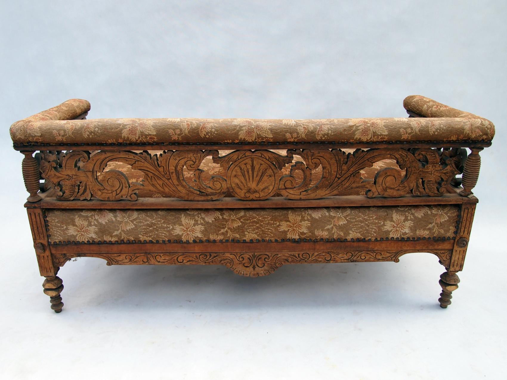 Renaissance Revival Hand Carved Seating Set, 1800s