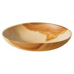 Hand Carved Shallow Ash Wooden Fruit Bowl