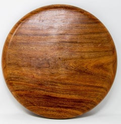 Hand Carved Sheesham Wood Tray with Brass Inlay Anglo Indian Decorative Plate