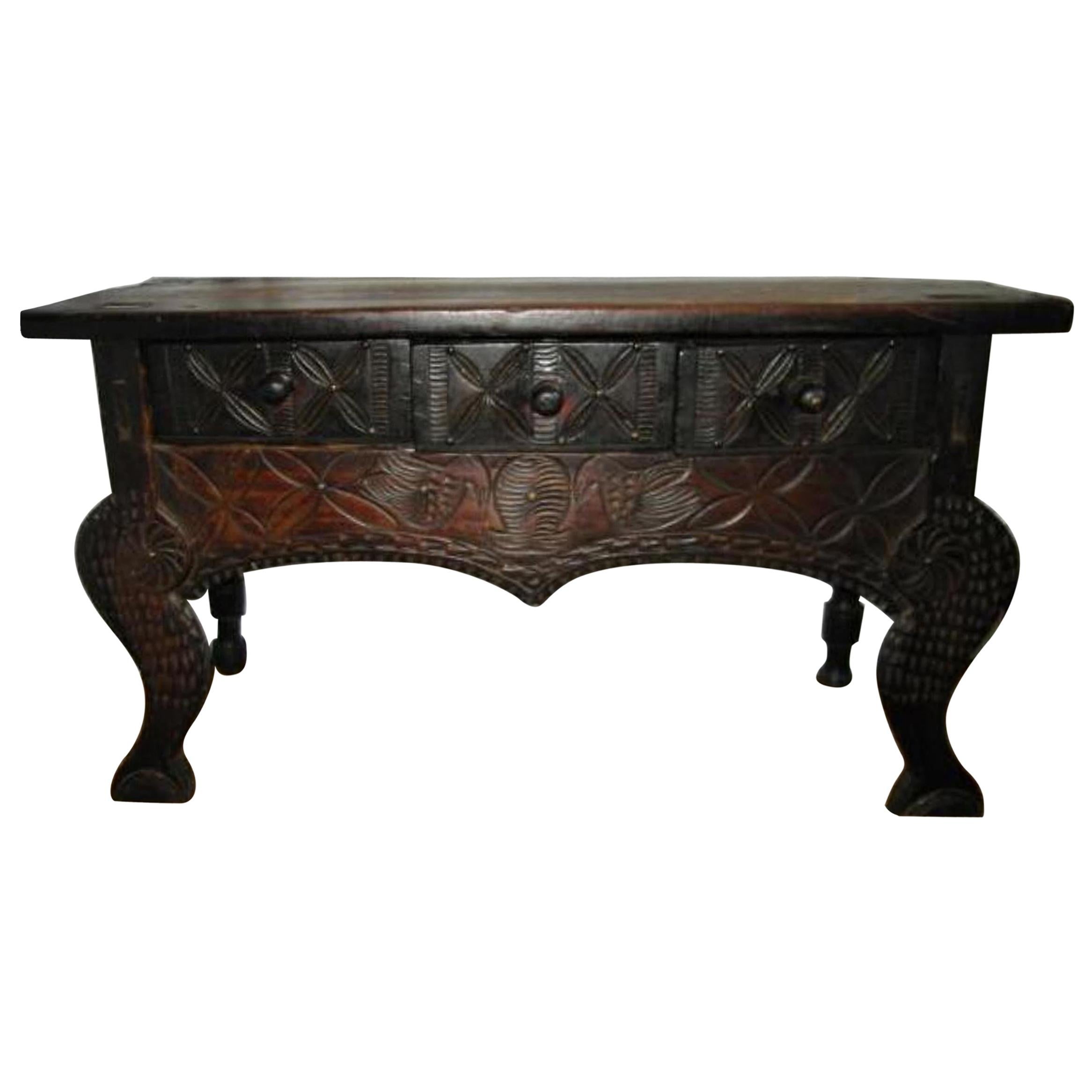 Hand Carved Side Table from the Philippines For Sale at 1stDibs