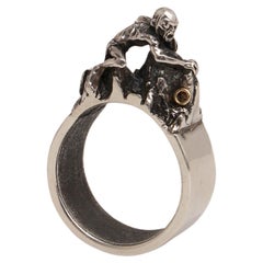 Vintage Hand-carved silver ring Smeagol (Lord of the Rings)