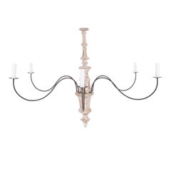 Hand-Carved Six-Arm Chandelier