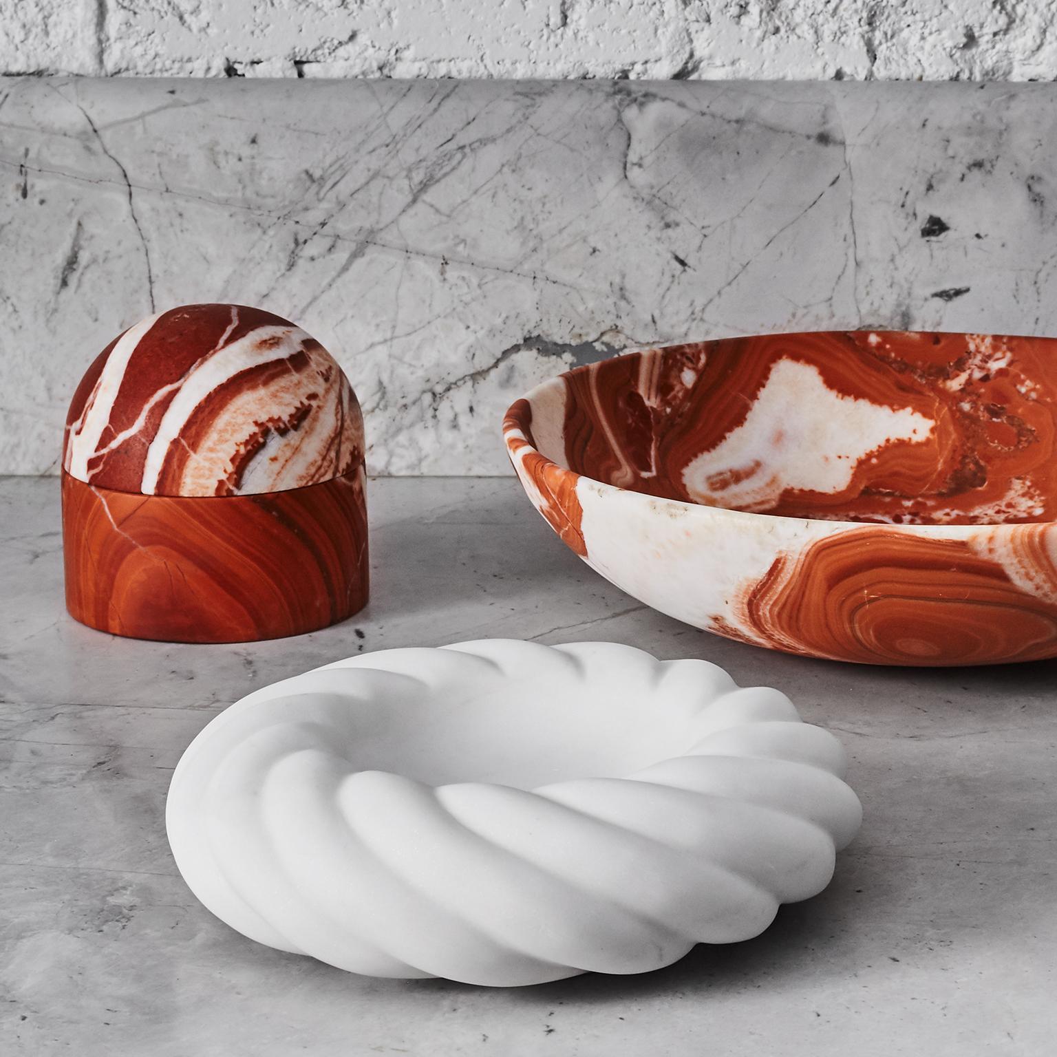 Modern Hand Carved Small Marble Beehive by Greg Natale