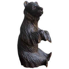 Hand-Carved Small Wooden Bear Sculpture with Lots of Character Made in Russia
