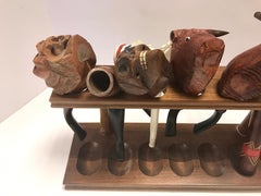 Hand-Carved Smoking Tobacco Pipes With Pipe Holder