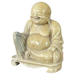 Hand-Carved Soapstone "Happy Buddha" Sculpture