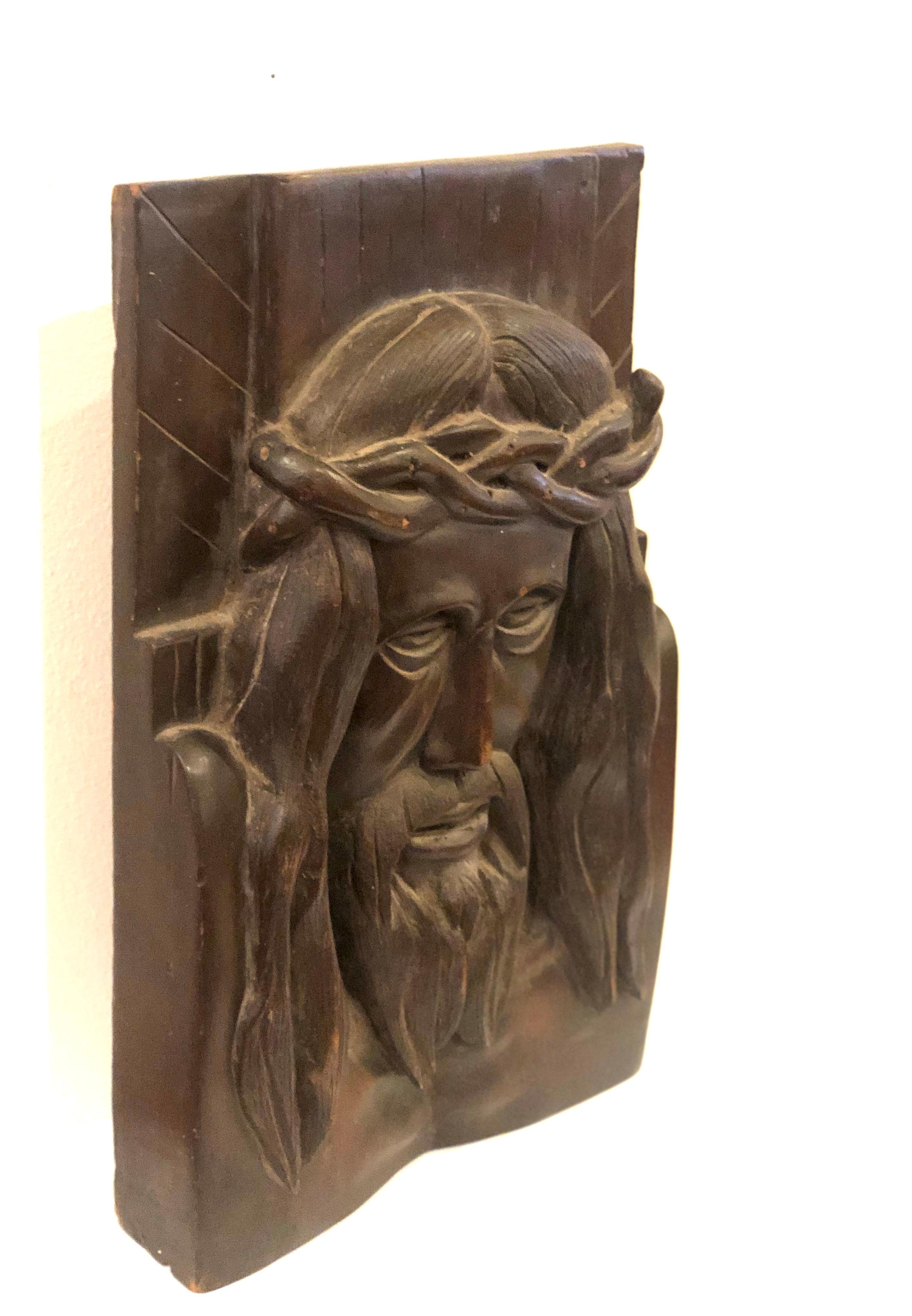 jesus wood carving
