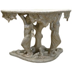 Hand-Carved Solid Wood Romantic Console