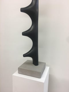 Hand Carved Solid Wood Sculpture with Blackened Dye Finish by Dave Lasker