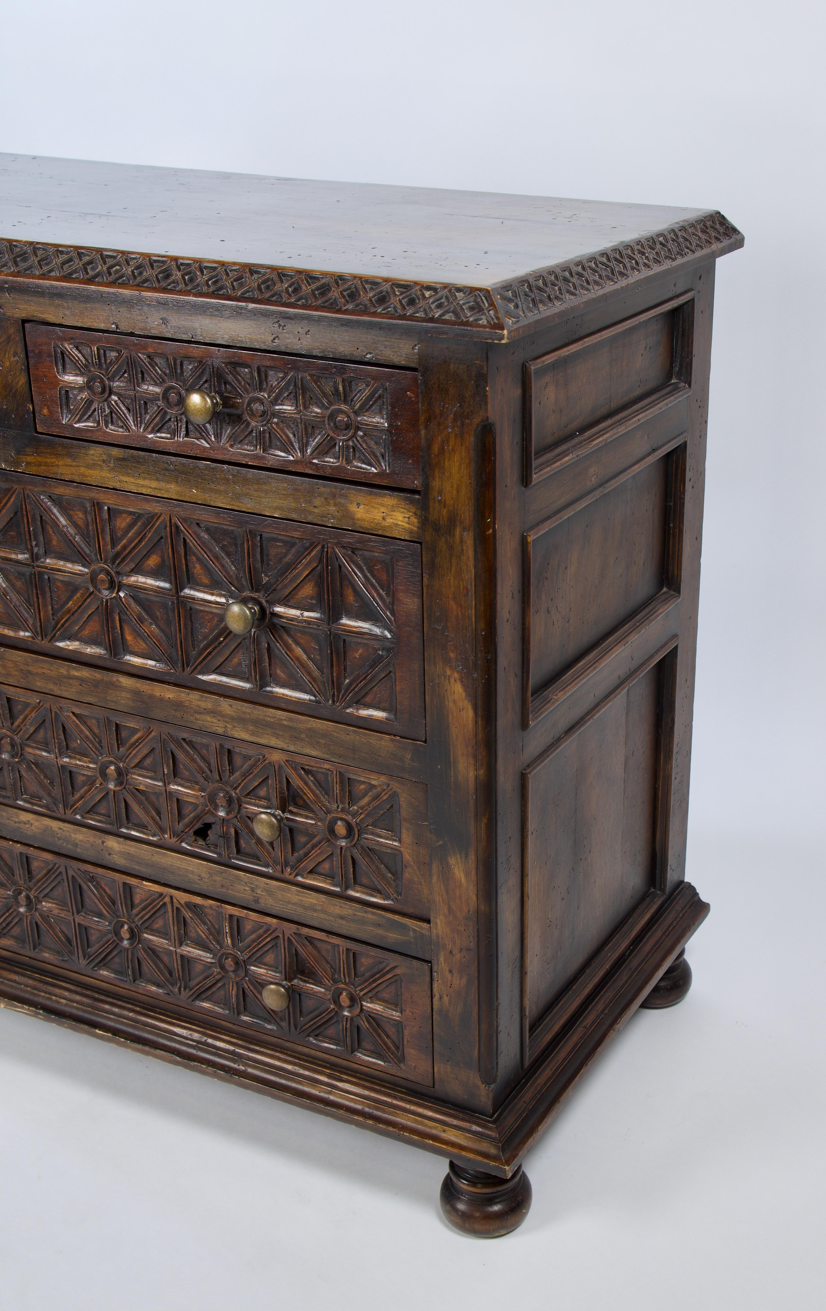 hand carved chest of drawers
