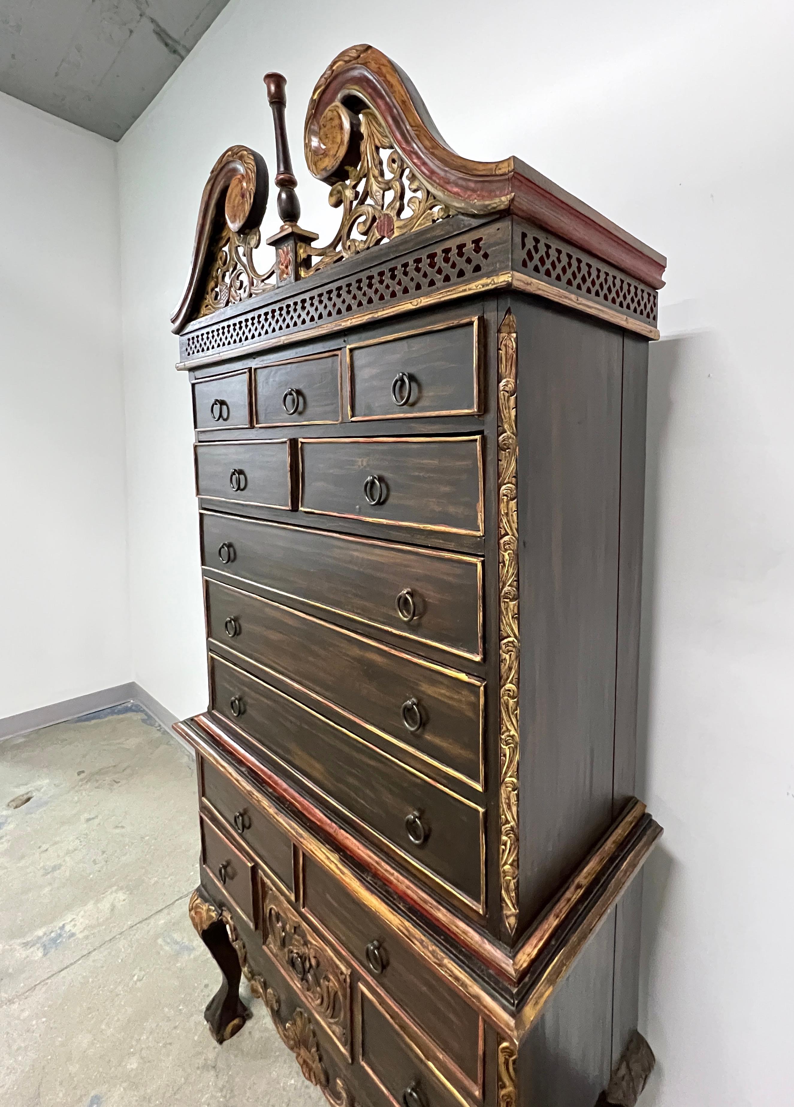 Messicano Cassapanca intagliata a mano in stile revival spagnolo, Made in Mexico, CIRCA 1960 in vendita