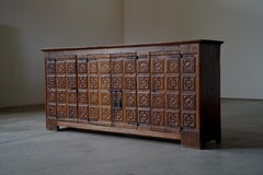 HAND CARVED SPANISH SIDEBOARD - SPAIN 1800s