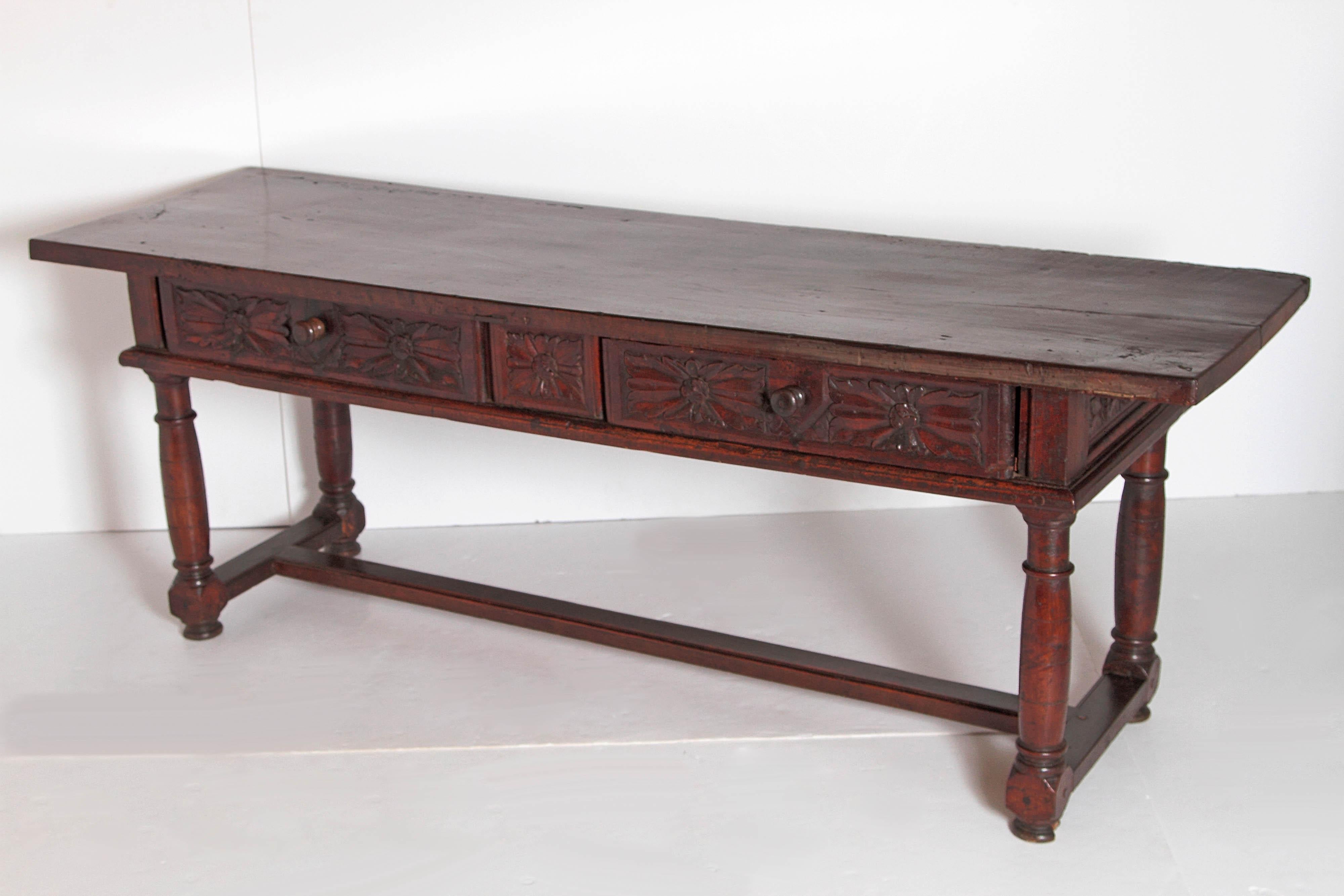 Baroque Hand Carved Spanish Walnut Table