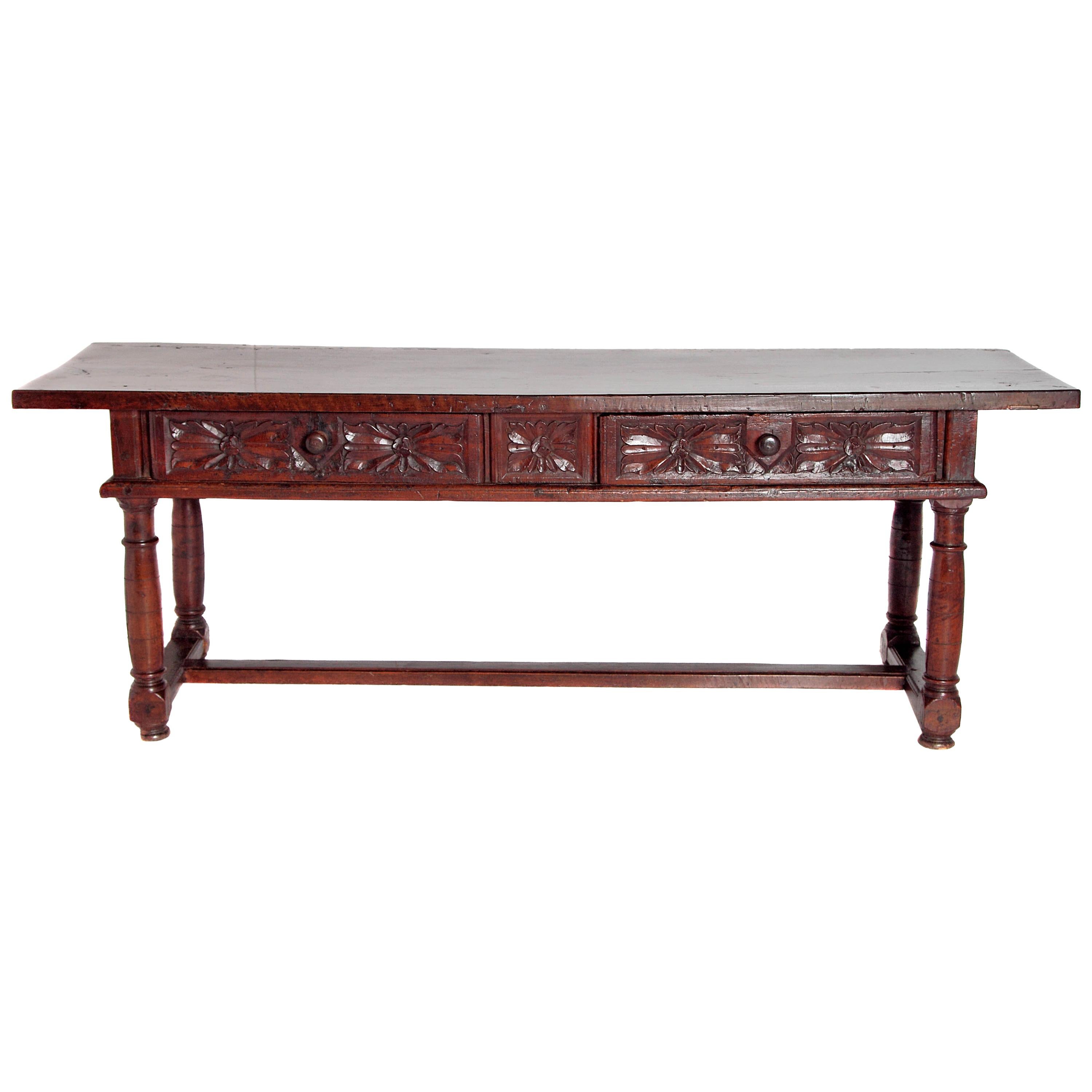 Hand Carved Spanish Walnut Table