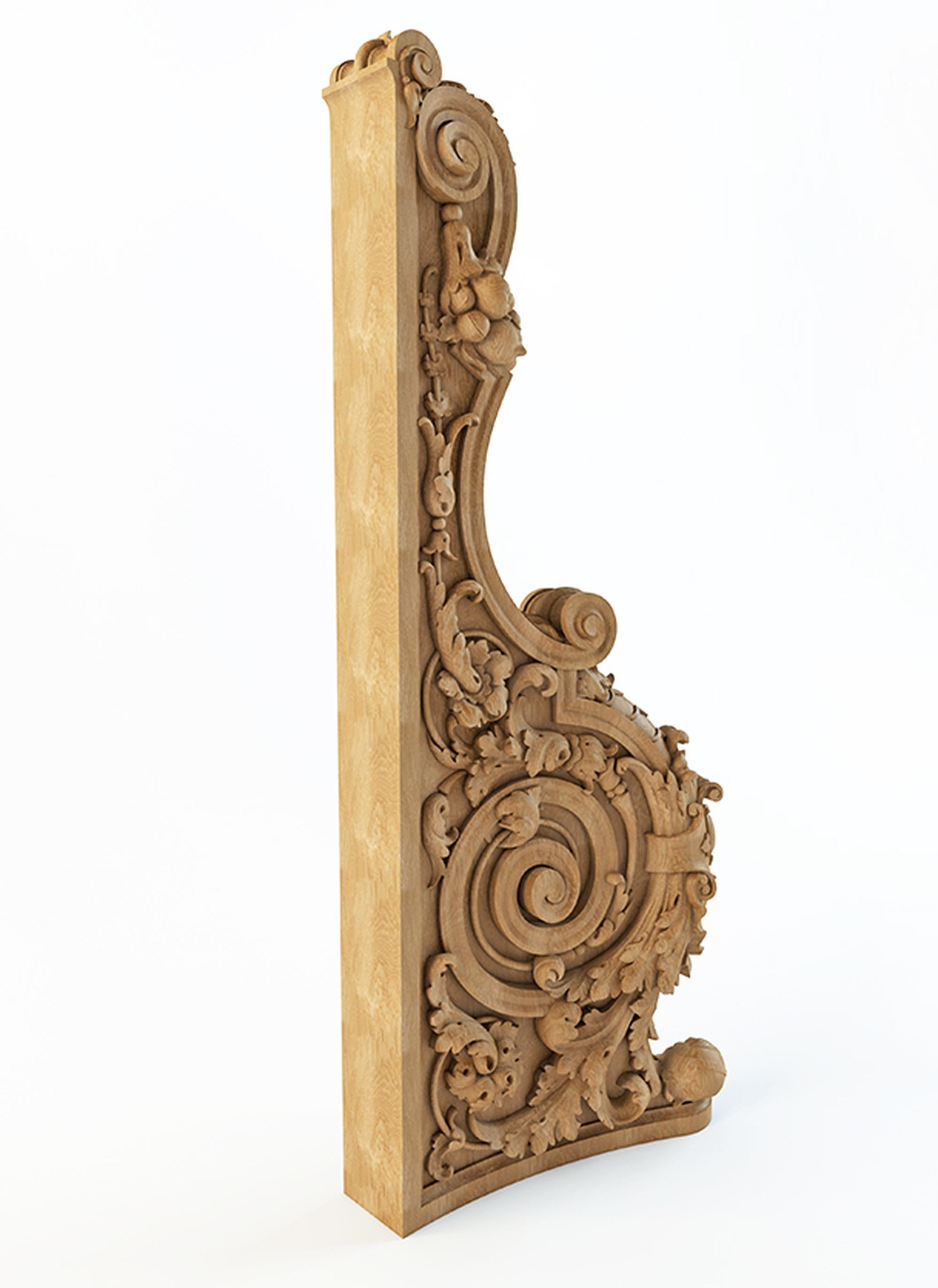 Woodwork Hand Carved Staircase Pillar, Victorian Hardwood Newel Post Design For Sale