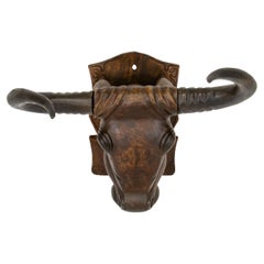 Antique Hand-Carved Steer Head Trade Sign