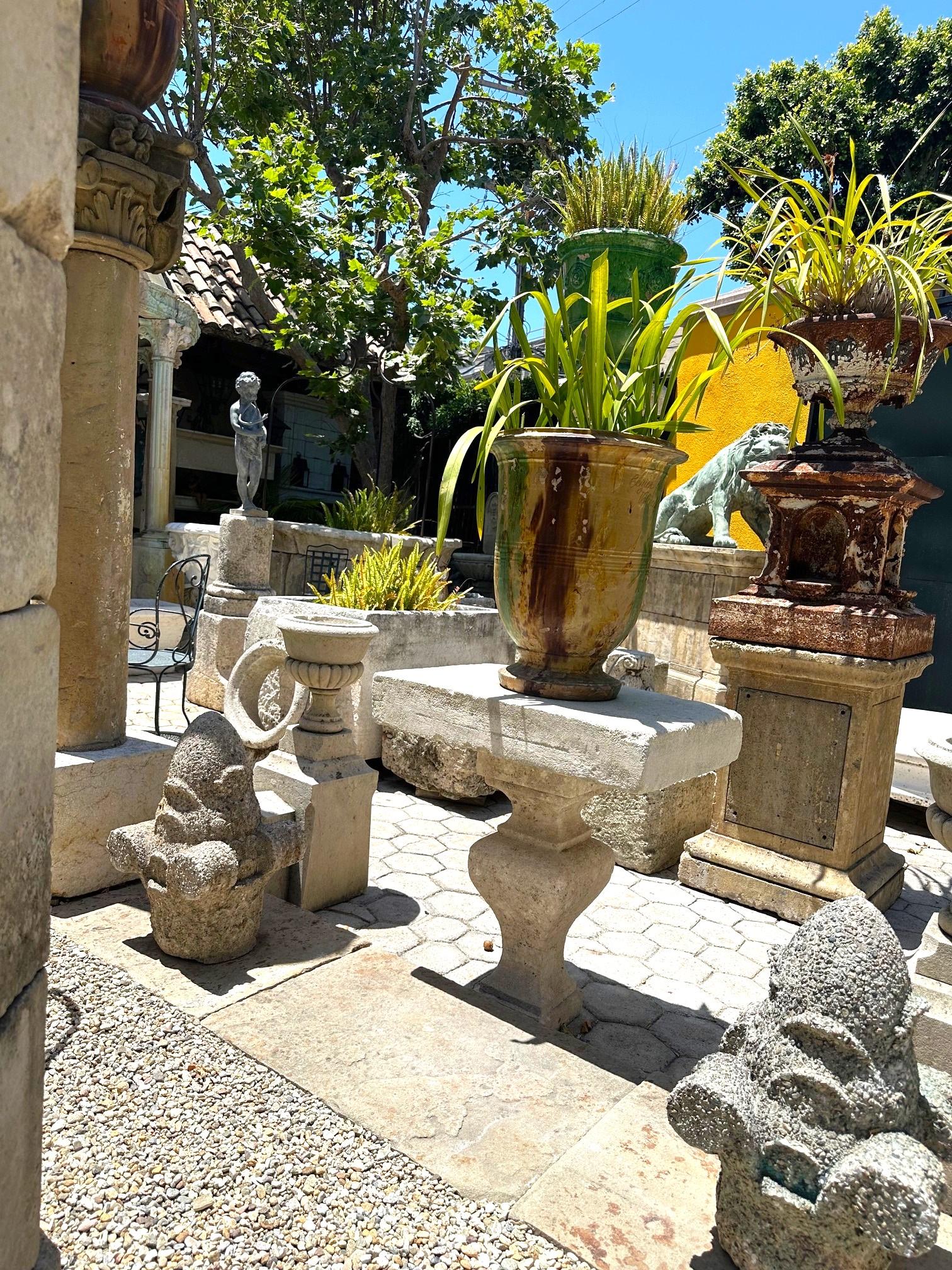 Piedra tallada a mano Antiguo Jardín Exterior Interior Centro Lateral Café Granja Mesa CA en venta 5