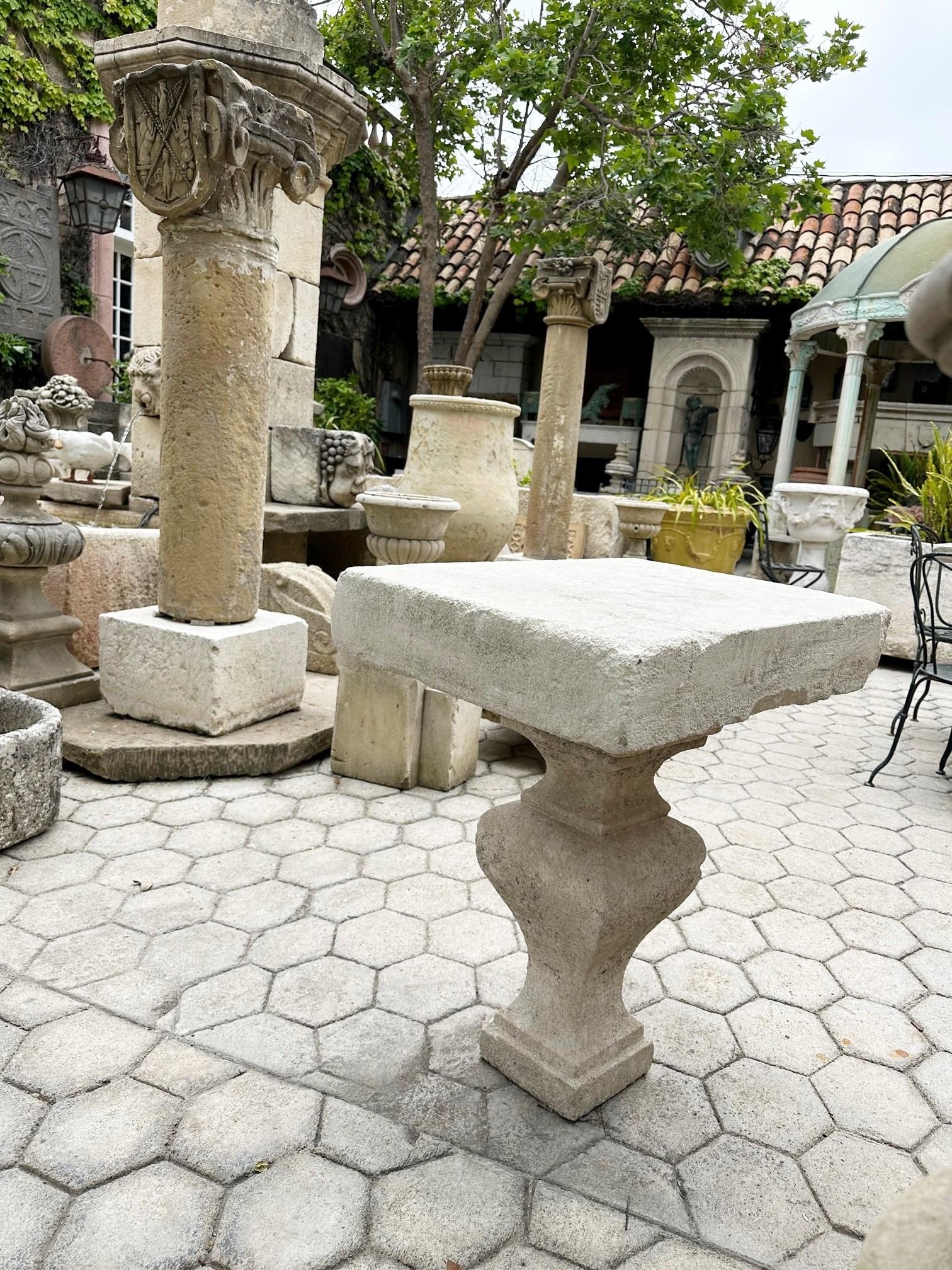 Hand Carved Stone Antique Garden Outdoor Indoor Side Center Coffee Farm Table CA . late 17th Early 18th century and later elements Hand carved small stone antique garden patio coffee outdoor indoor table for two . It will be the perfect touch by an