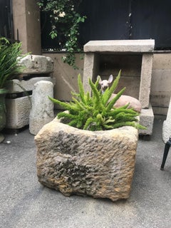 Hand Carved Stone Basin Trough Sink planter Container Antiques Los Angeles CA LA