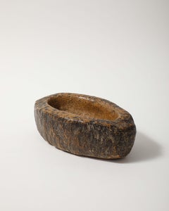 Hand Carved Stone Bowl with Organic Texture, France, 20th C