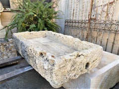 Hand Carved Stone Container Farm Sink Planter Trough Antiques Basin Herb Garden