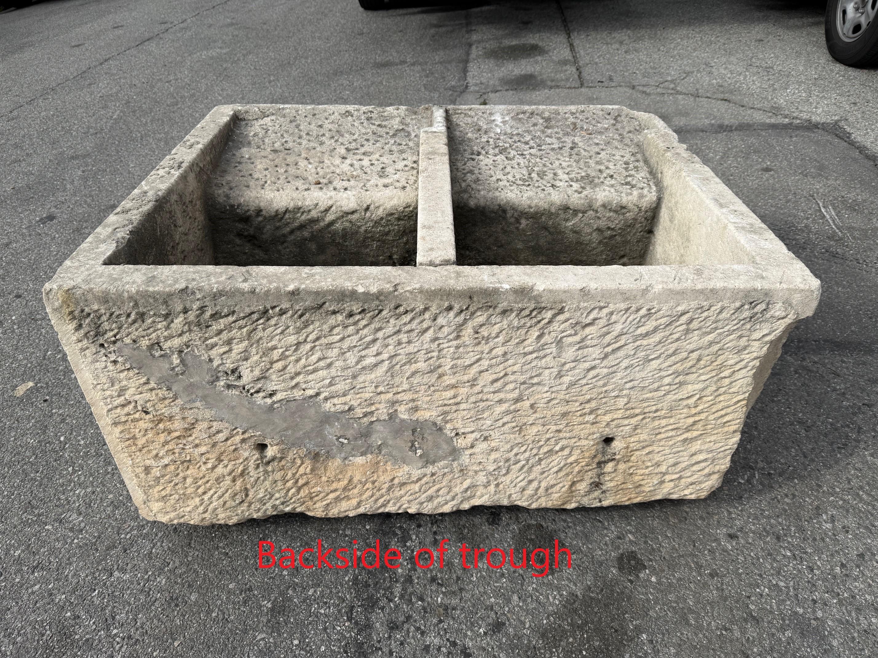 A Stone Container Fountain Basin Planter Farm Sink Trough Antique LA en vente 2