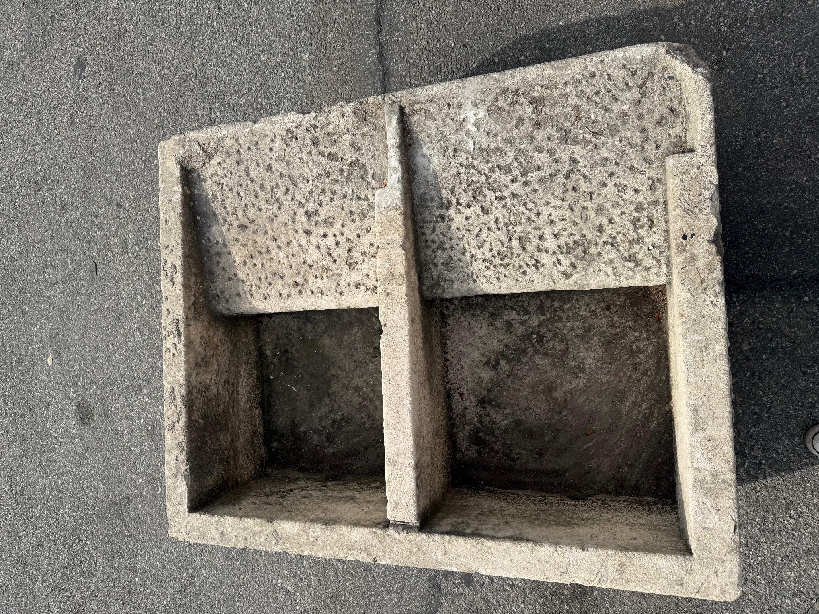 A Stone Container Fountain Basin Planter Farm Sink Trough Antique LA en vente 5