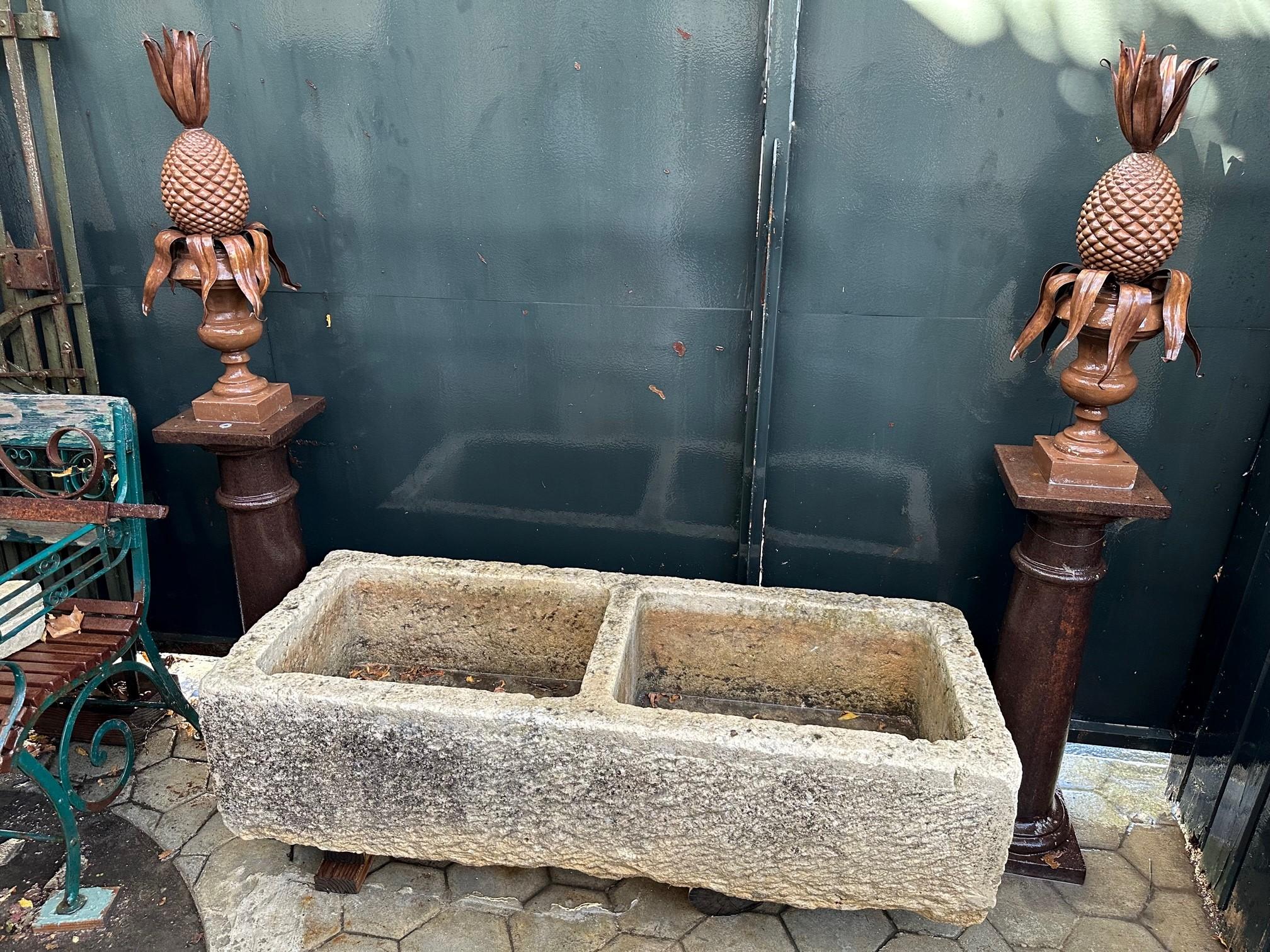 Hand Carved Stone Container Fountain Basin Trough Planter Sink Antiques LA CA 8