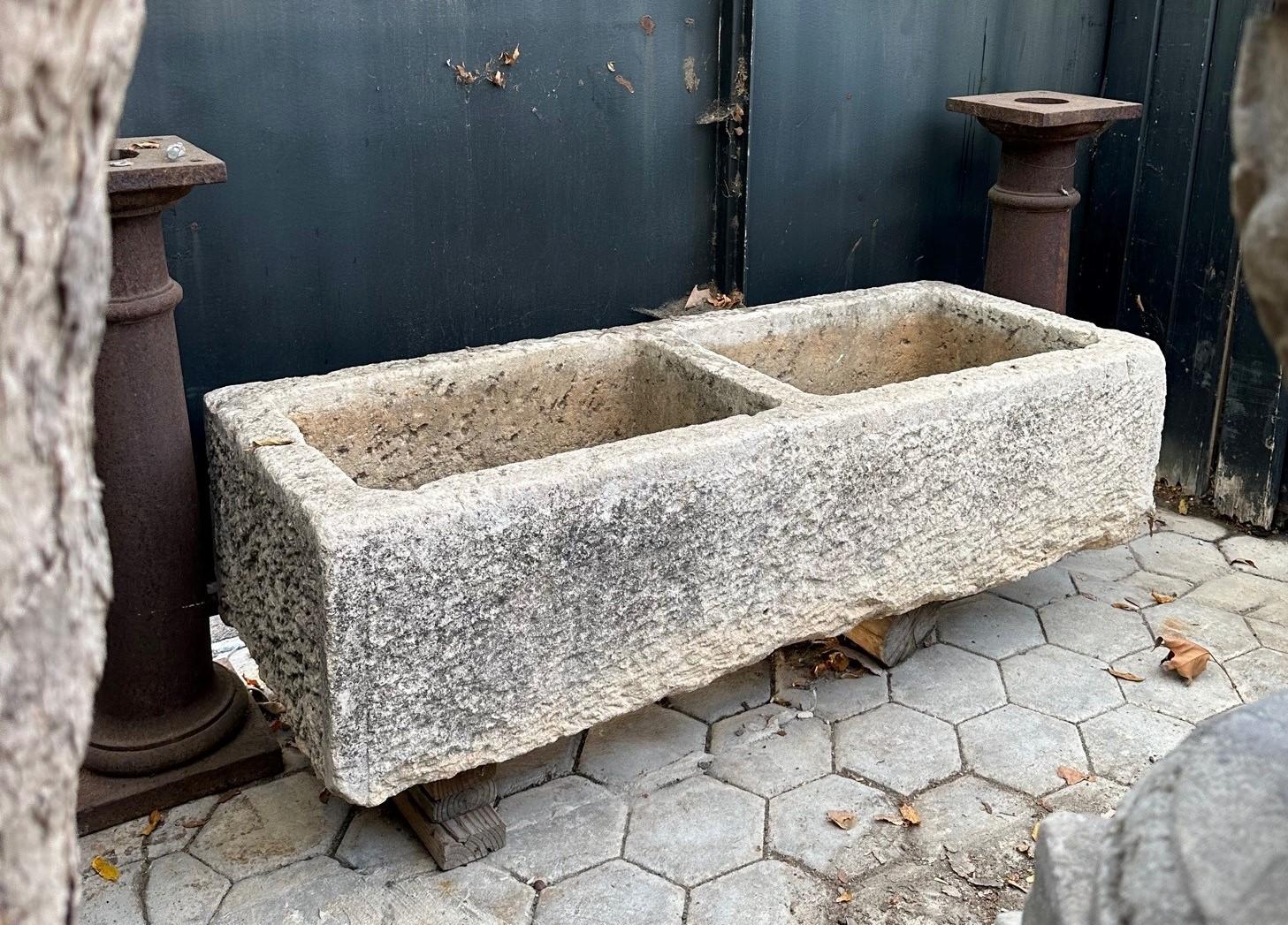 Hand Carved Stone Container Fountain Basin Trough Planter Sink Antiques LA CA 9
