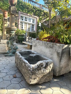 Hand Carved Stone Container Fountain Basin Trough Planter Sink Antiques LA CA