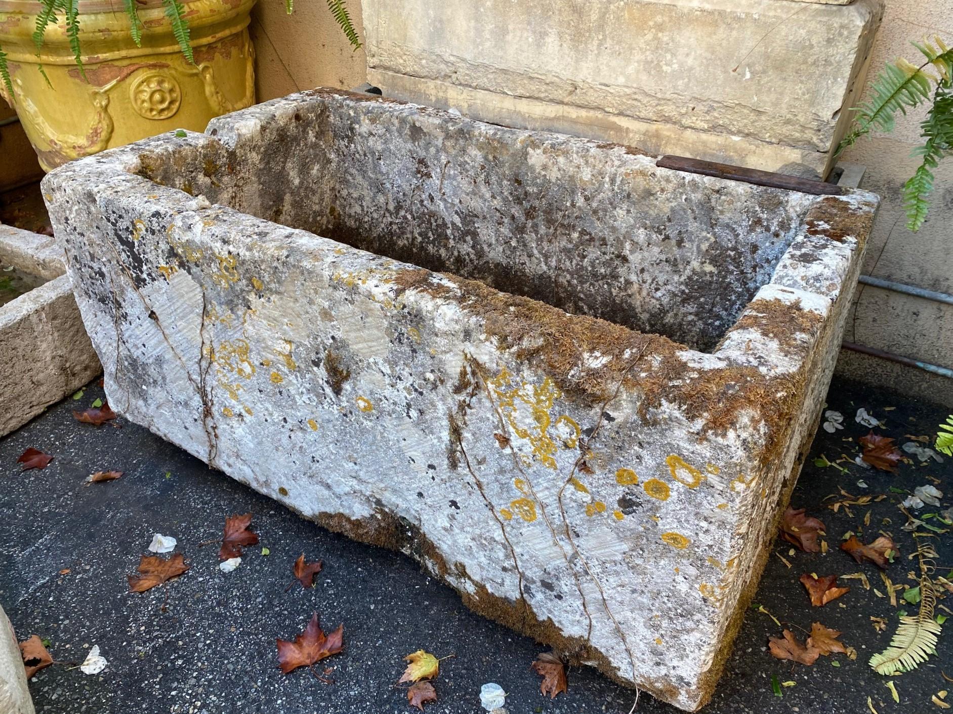 Hand Carved Stone Container Fountain Basin Tub Planter Firepit Trough Antique LA 3