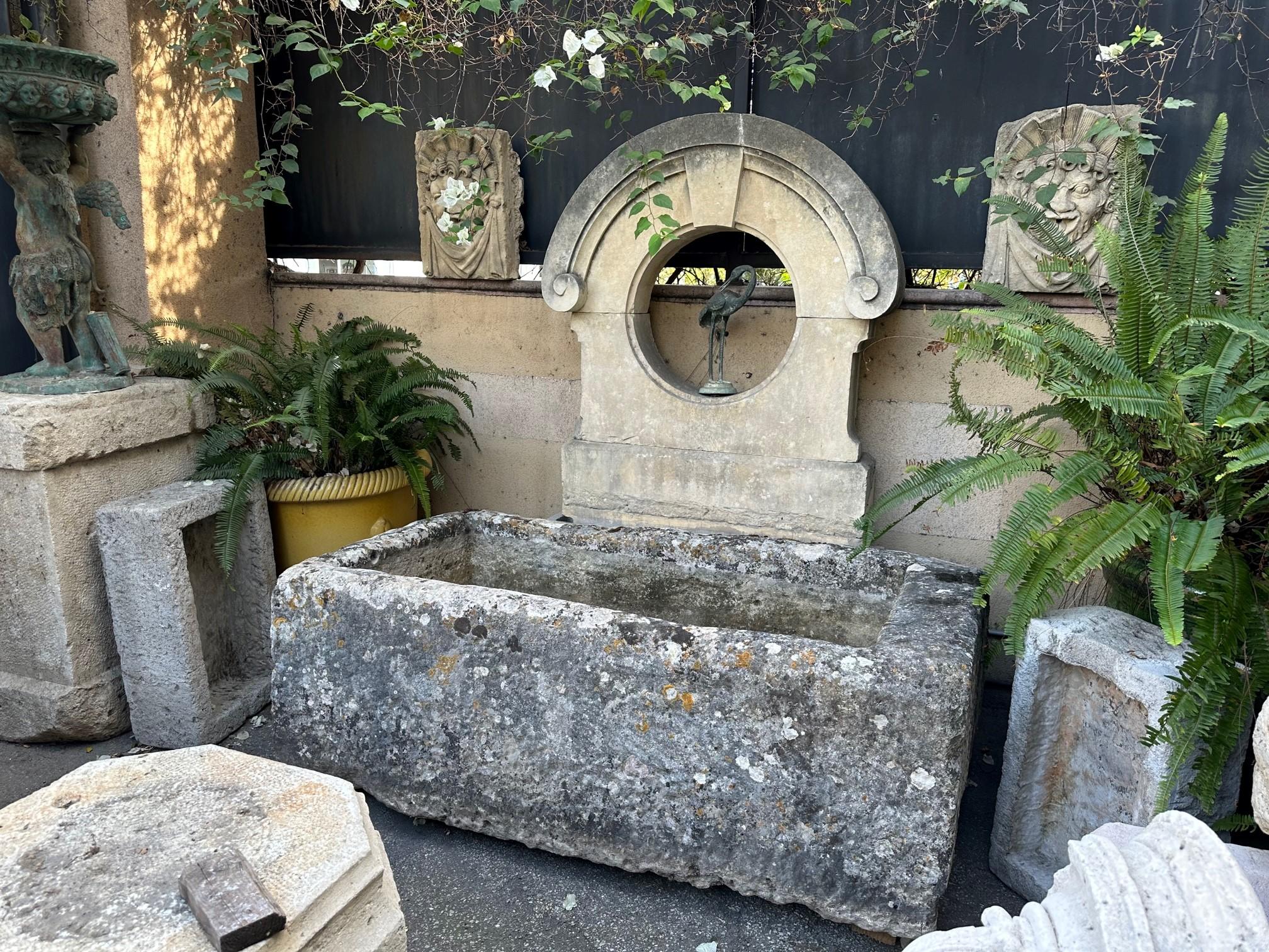 Hand Carved Stone Container Fountain Basin Tub Planter Firepit Trough Antique LA 1