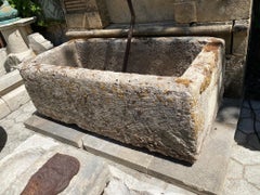 Hand Carved Stone Container Fountain Basin Tub Planter Firepit Trough Antique LA